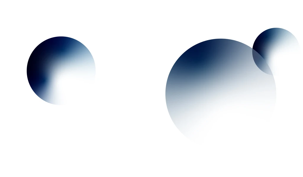 three gradient circles on white background
